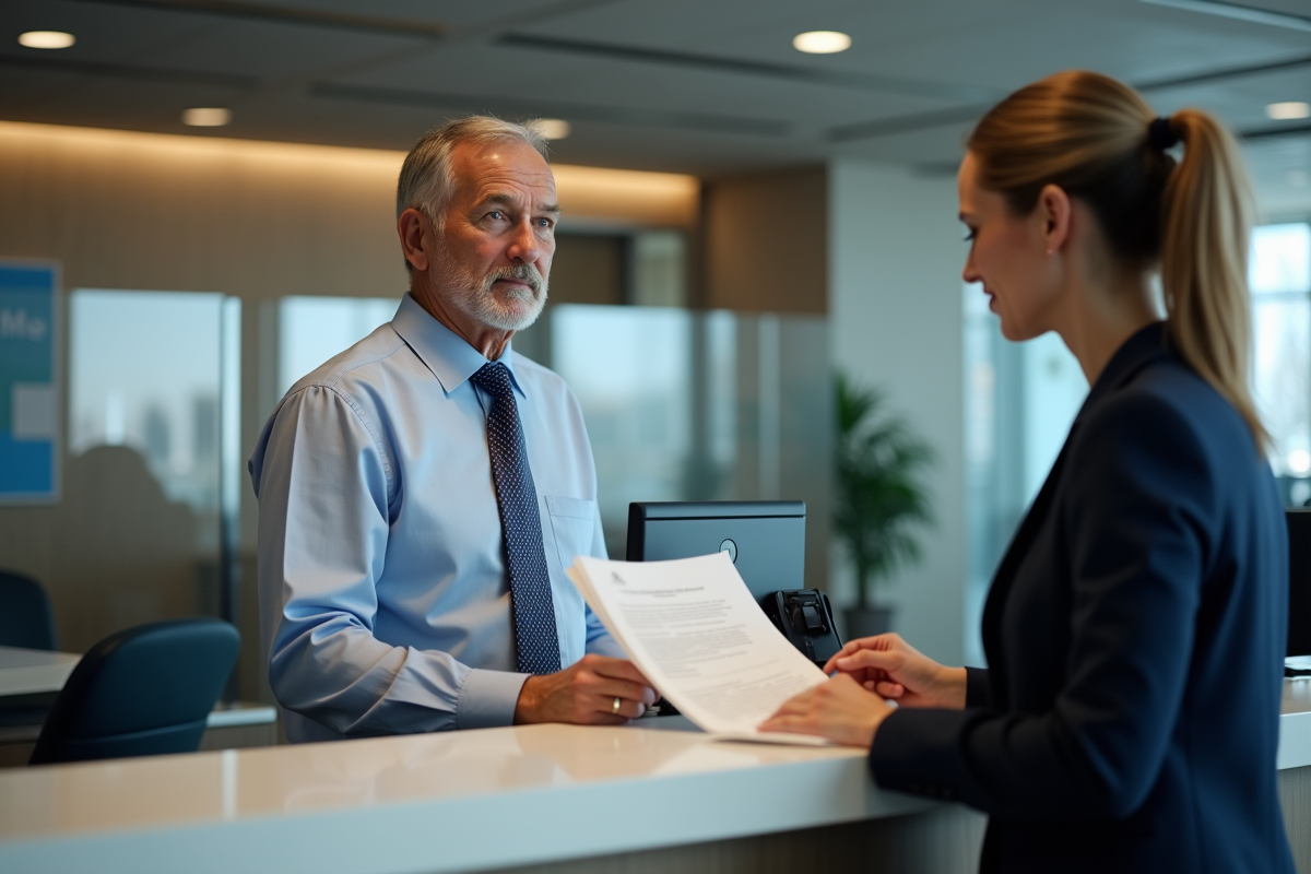 Homme d affaires discutant avec un conseiller bancaire
