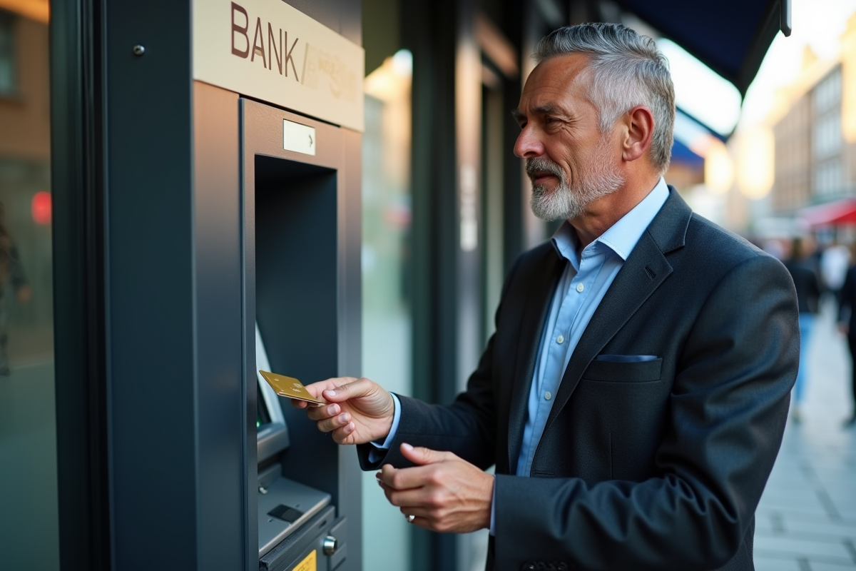 Homme élégant retirant de l