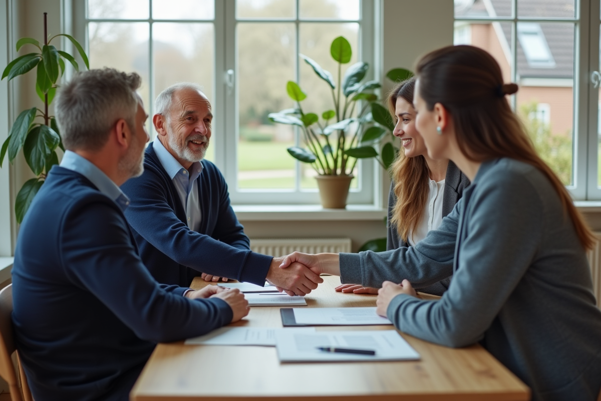 Homme âgé serrant la main d